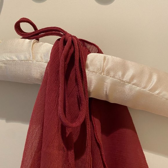 NWT Burgundy Formal ASOS Drape Chiffon Dress - Picture 6 of 11